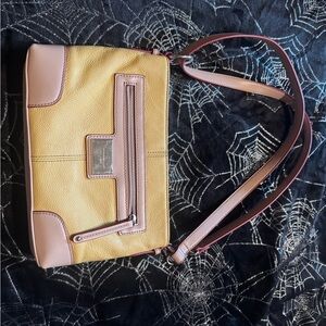 Stylish Tignanello Yellow and Tan Women's Bag